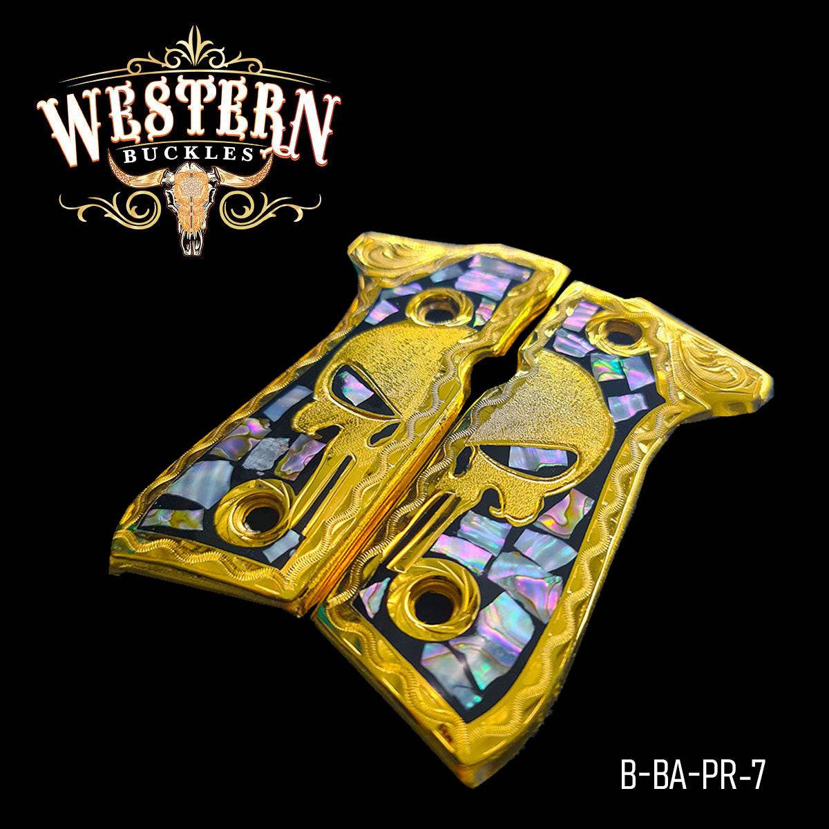 Cacha Beretta 92fs El Castigador Concha Nacar - Western Buckles