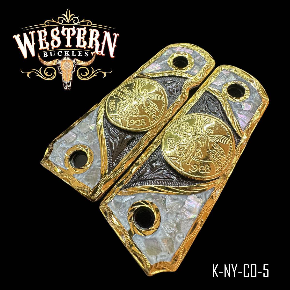 Cacha Colt Compact Centenario Rameado Concha - Western Buckles