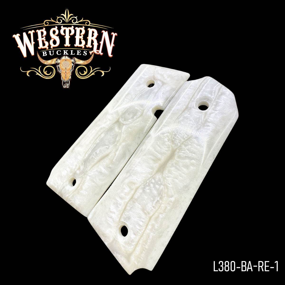 Cachas Llama 380 De Resina Blanca - Western Buckles