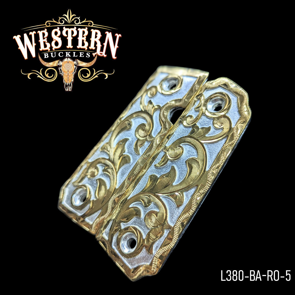 Cachas Llama 380 Grips Rameado Plata y Oro