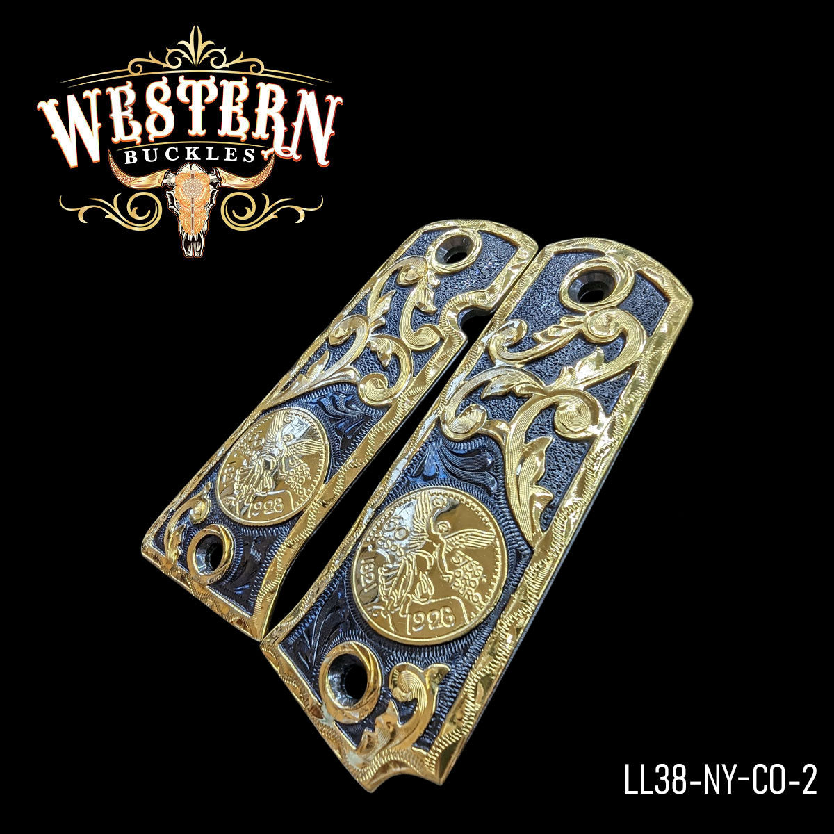 Cachas Llama 38 Super Centenario Niquel negro y Oro