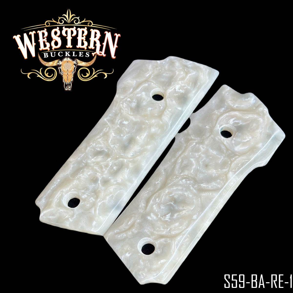 Cachas Smith and Wesson 59 Grips De Resina Blanca - Western Buckles