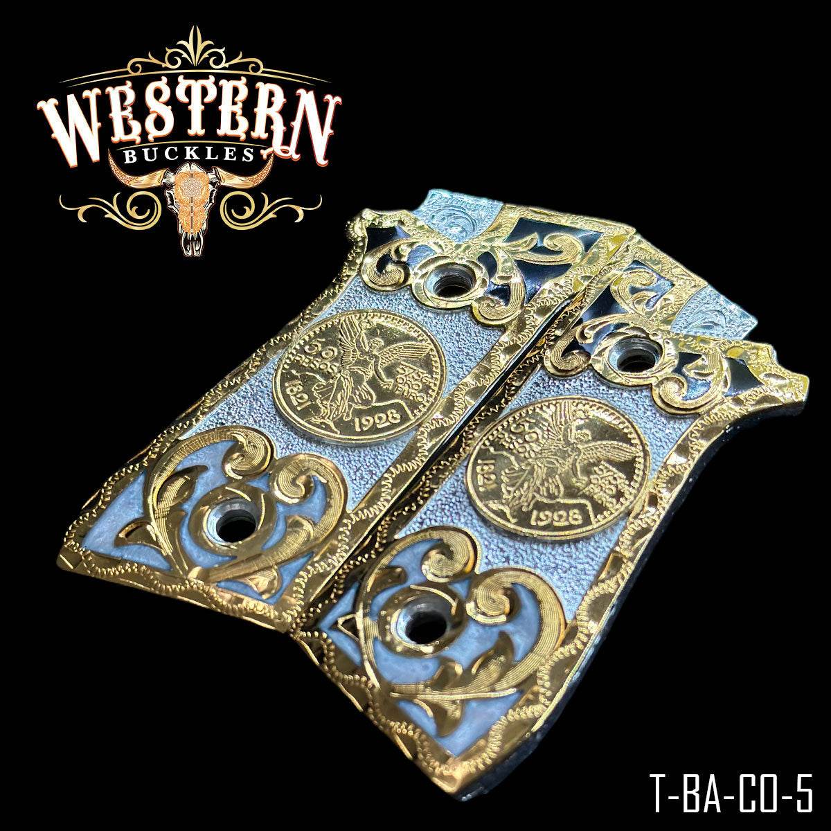 Cacha Taurus Centenario Resina y Plata - Western Buckles