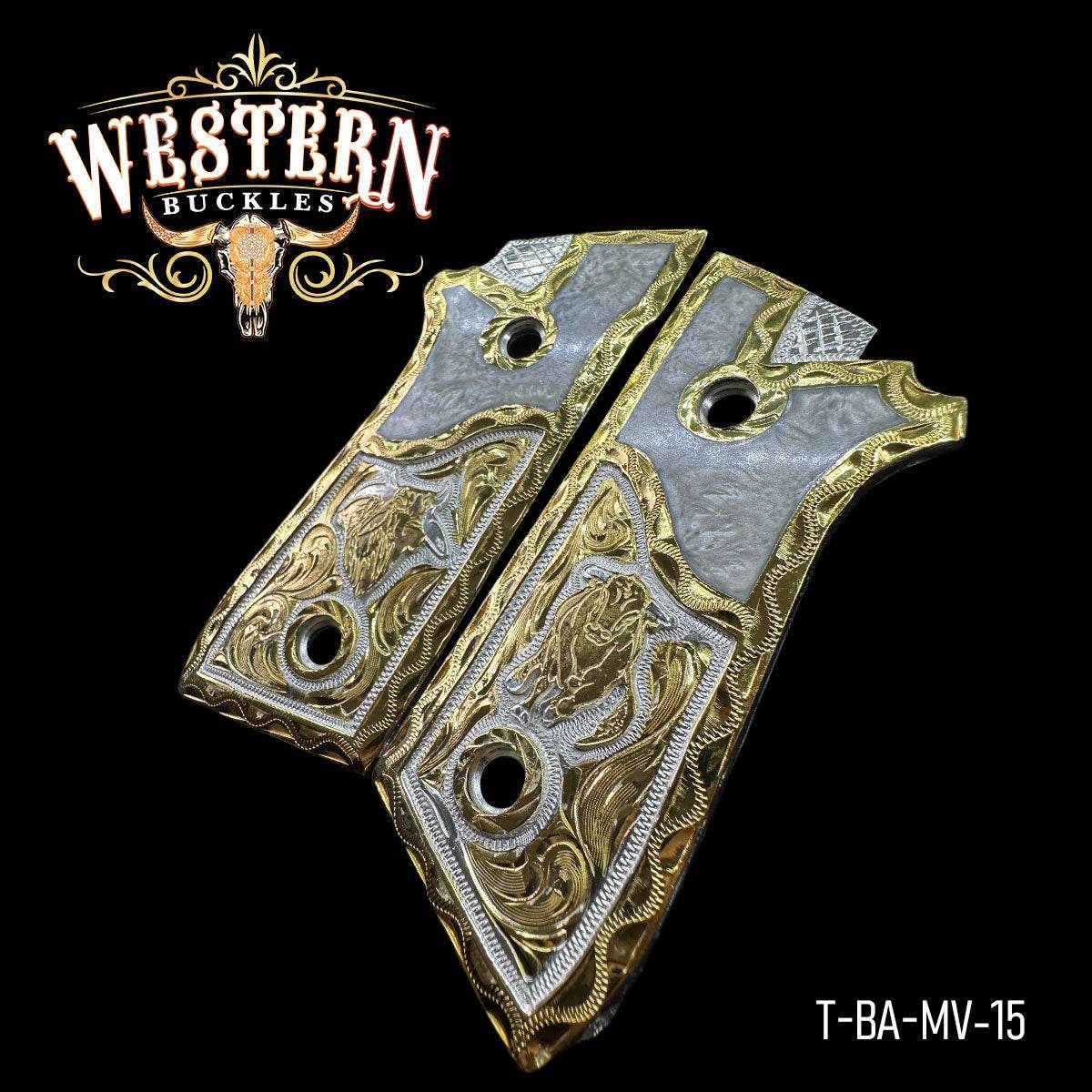 Cacha Taurus PT92 Grips Logo Taurus Resina Blanca. - Western Buckles