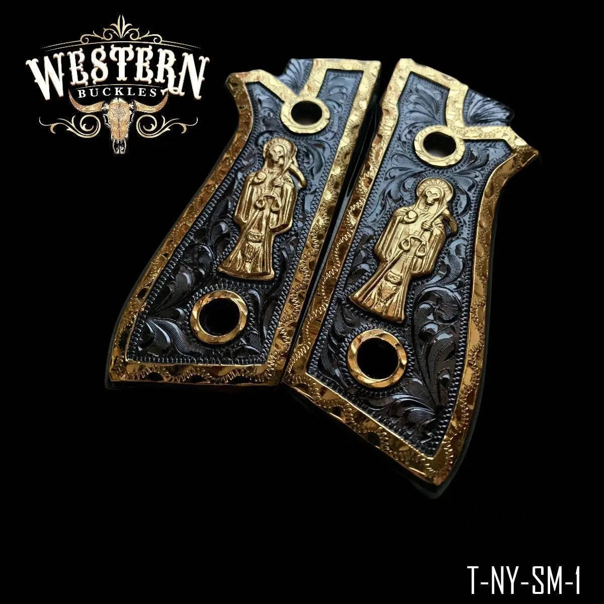 Cacha Taurus Santa Muerte Oro - Western Buckles