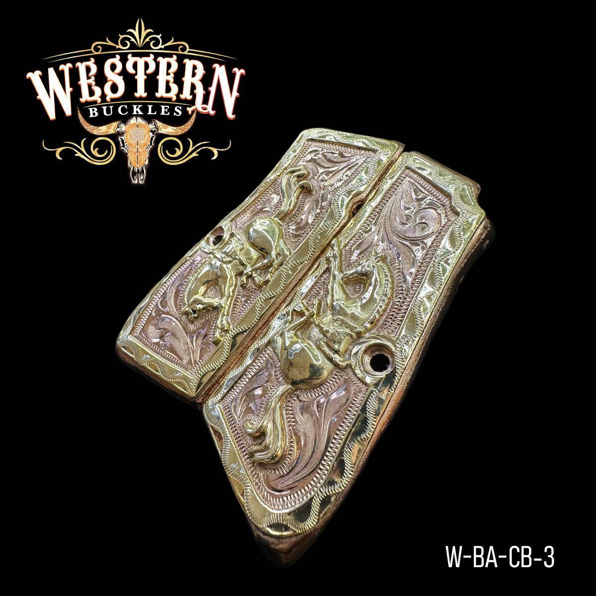 Cachas Browning High Power Caballos Oro Rosa - Western Buckles