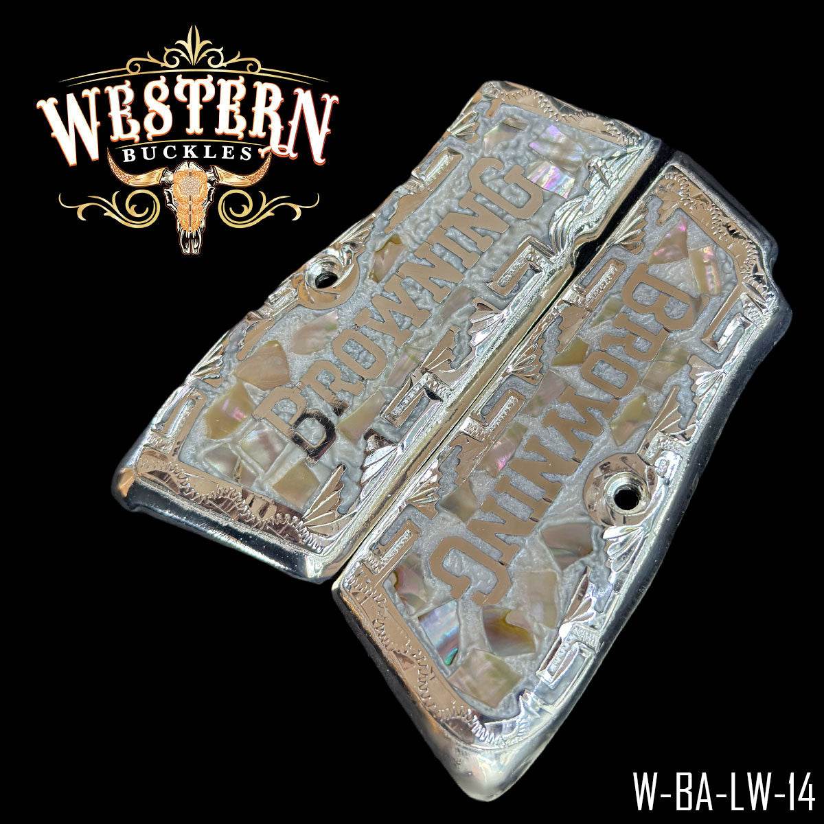 Cachas Browning HP 9MM Logo Browning - Western Buckles