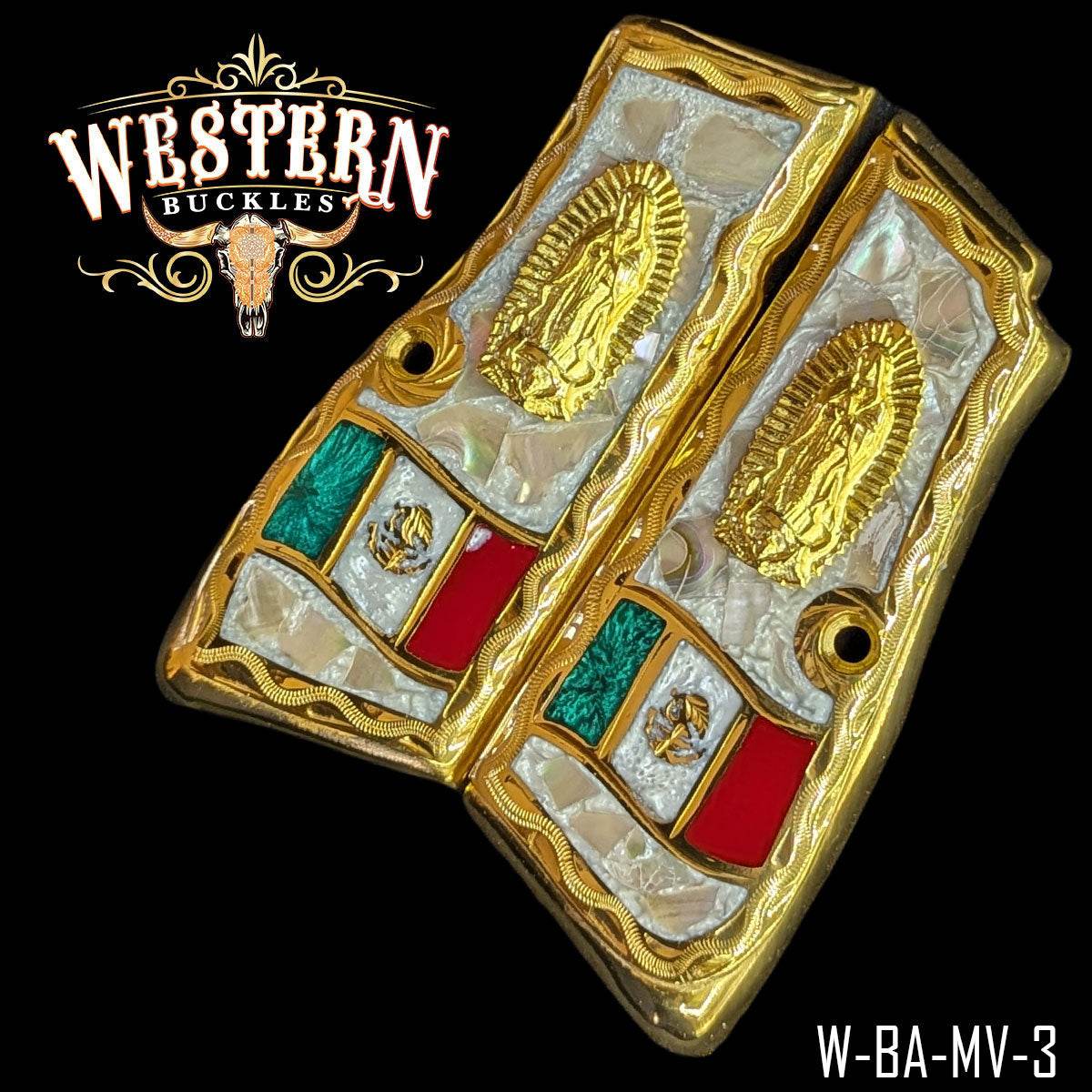 Cachas Browning High Power Virgen Bandera - Western Buckles