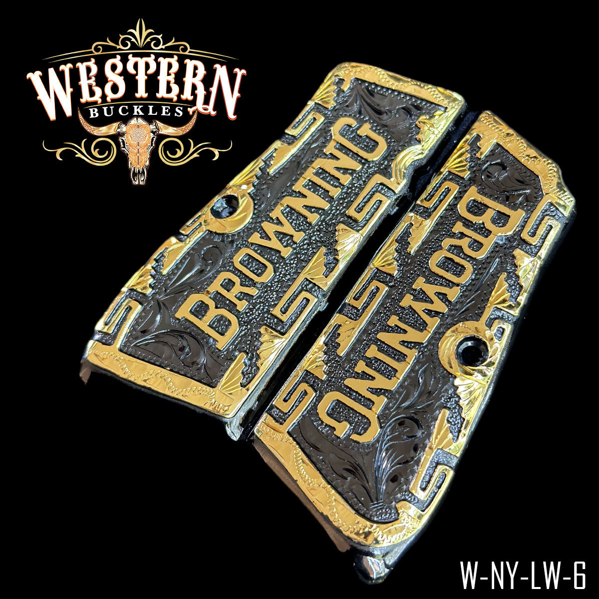 Cachas Browning HP 9MM Logo Nickel Negro