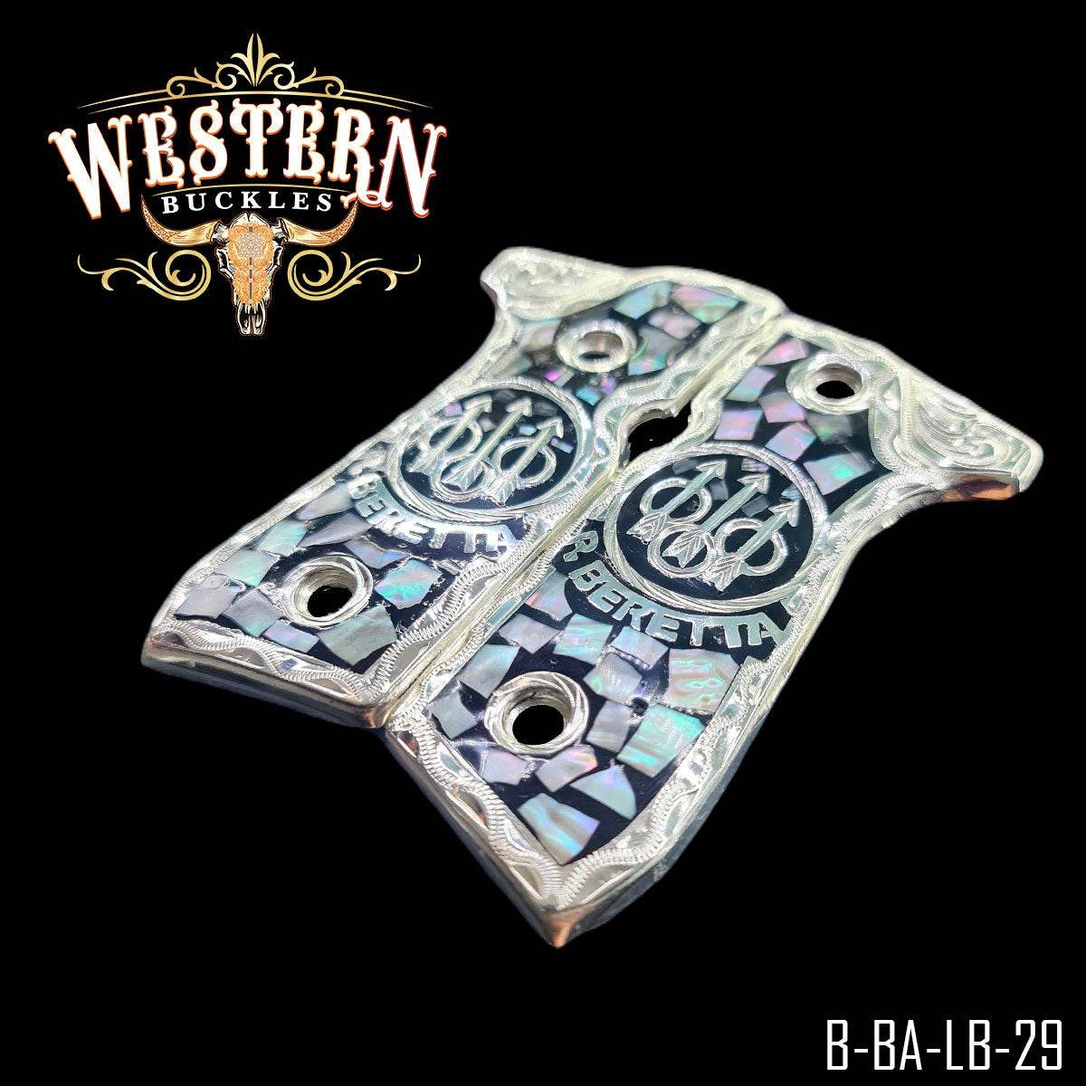 Cachas Beretta 92fs Grips Logo Beretta Concha Nacar - Western Buckles