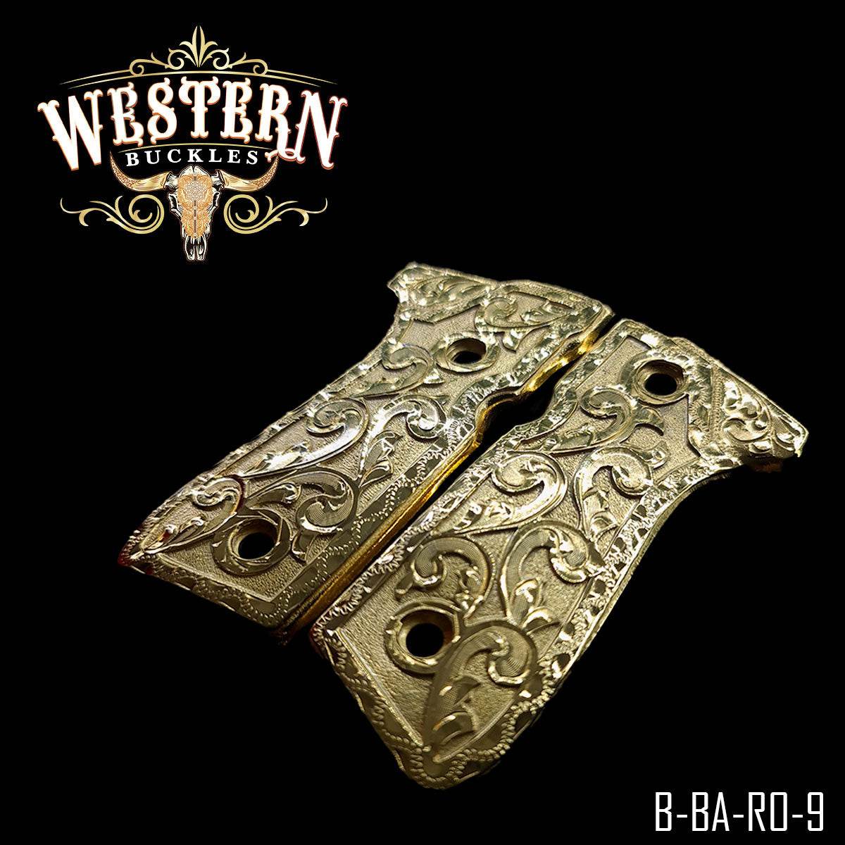 Cachas Beretta 92fs Grips Rameada Oro - Western Buckles