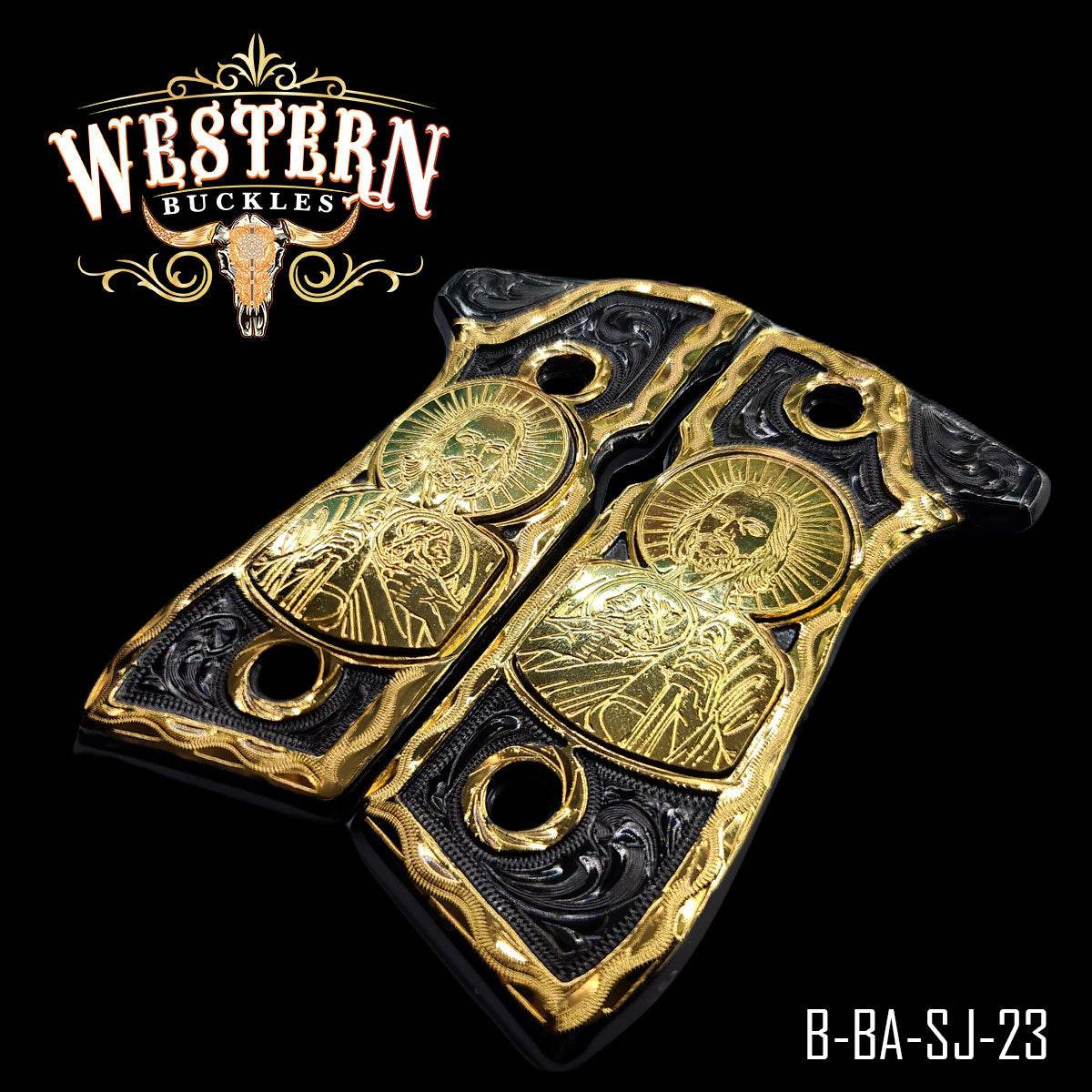 Cachas Beretta 92fs Grips San Judas Estampado - Western Buckles