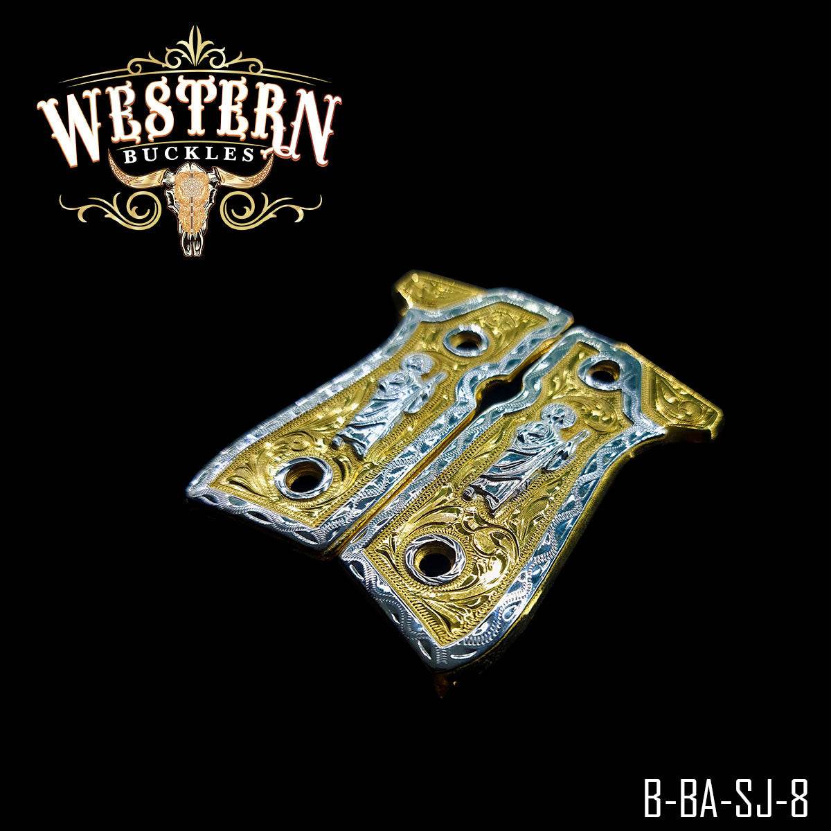 Cachas Beretta 92FS Grips San Judas Rameada - Western Buckles