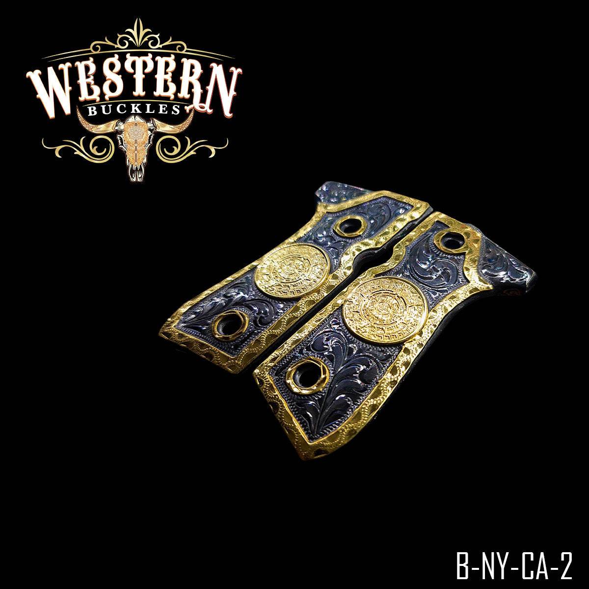 Cachas Beretta 92fs Grips Calendario Azteca Ramos - Western Buckles