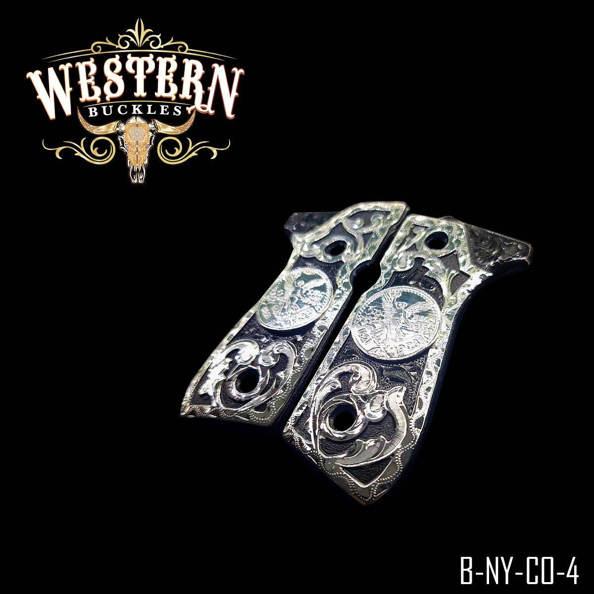 Cacha Beretta 92fs Centenario Ramos Plata con Niquel Negro - Western Buckles