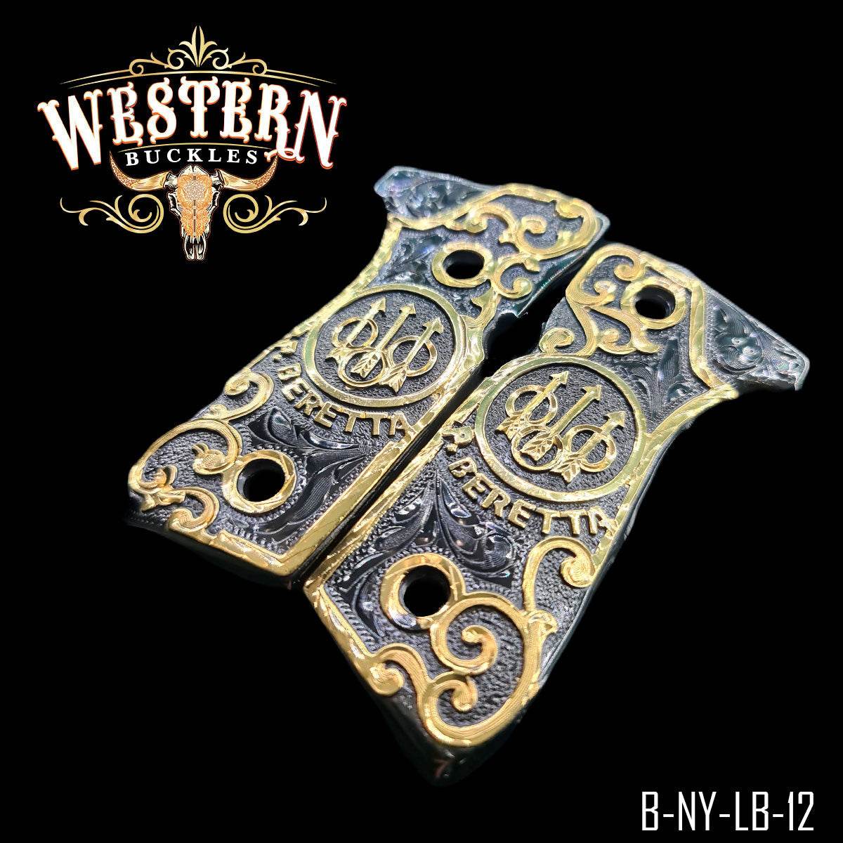 Cacha Beretta 92fs Logo Beretta Ramos Oro - Western Buckles