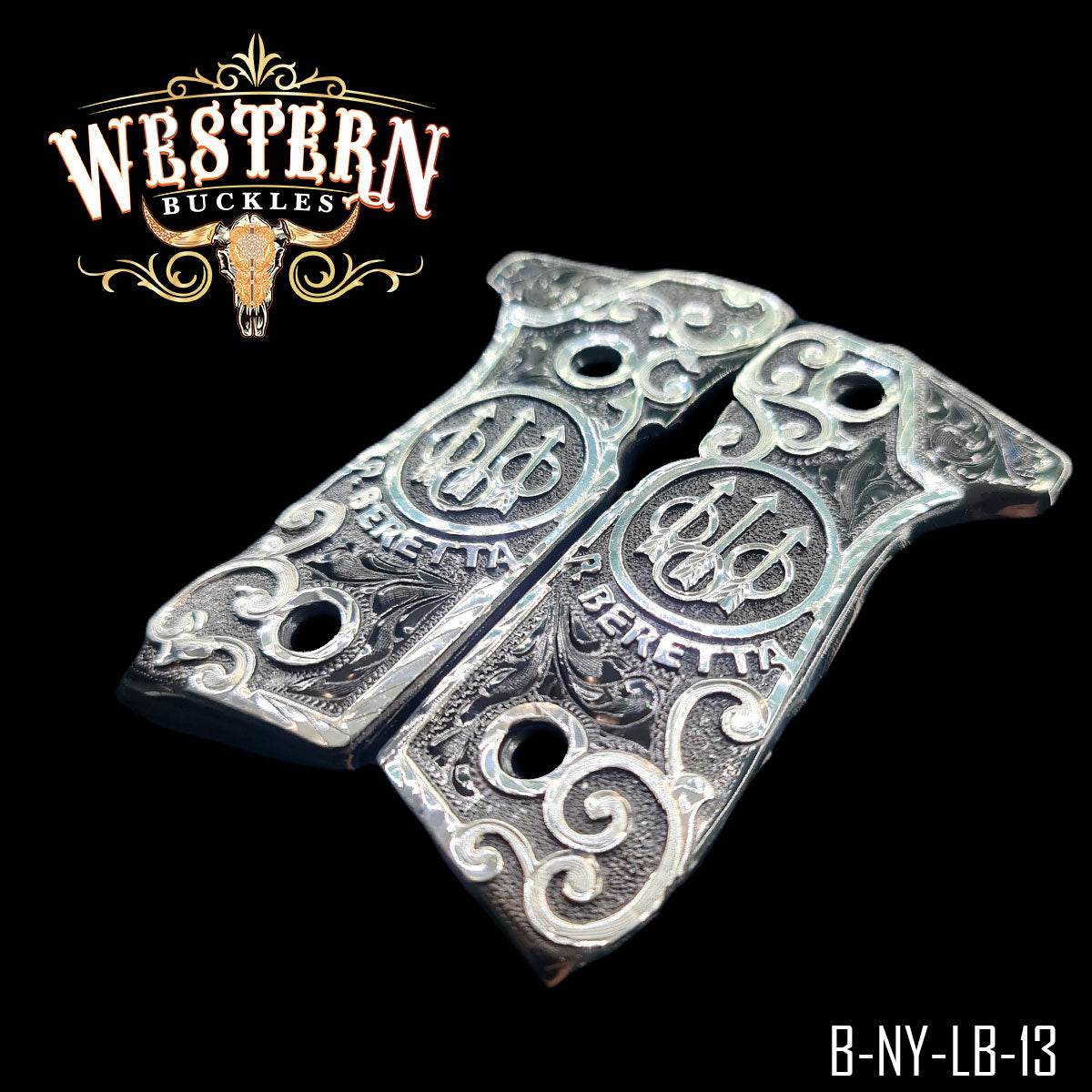 Cacha Beretta 92fs Logo Beretta Ramos Plata - Western Buckles
