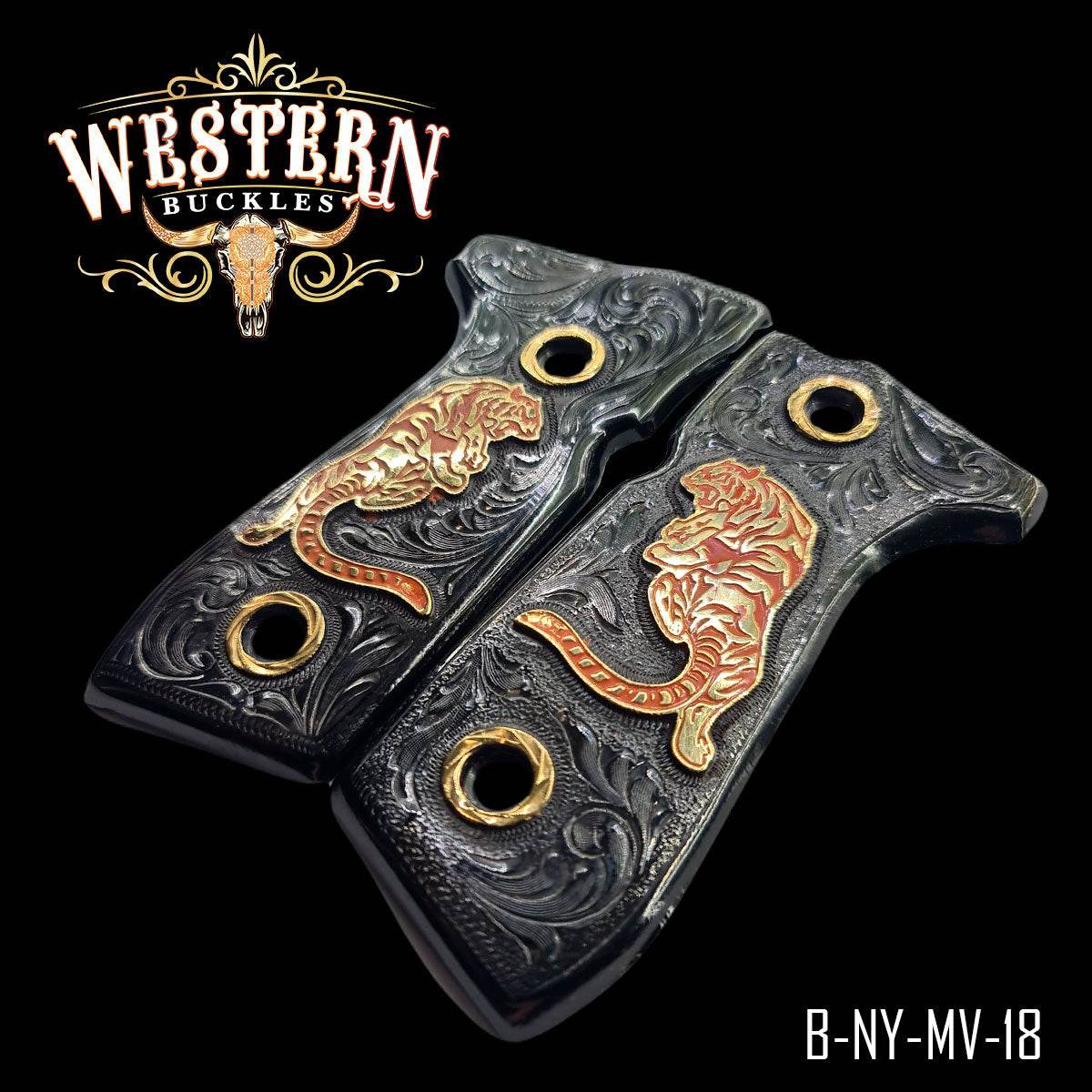 Cacha Beretta Tigre Rameado - Western Buckles