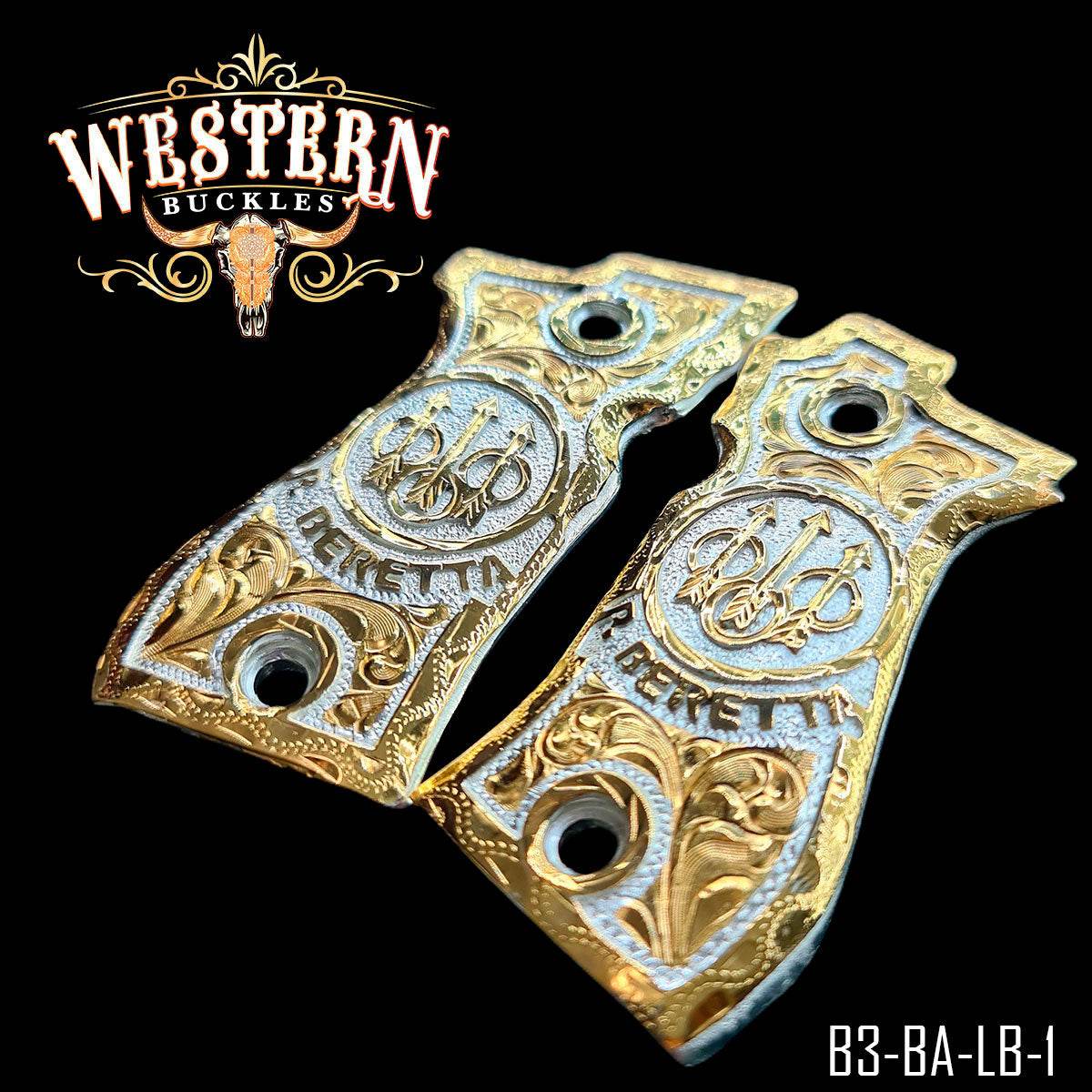 Cacha Beretta .380 84fs Logo Beretta Oro - Western Buckles