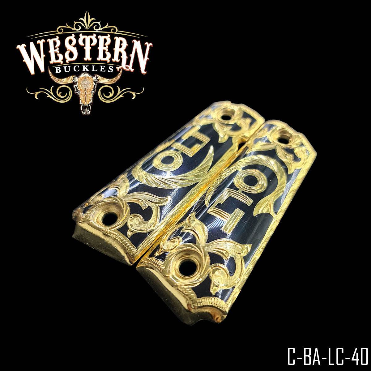 Cacha Colt 1911 Logo Colt Resina Negra - Western Buckles