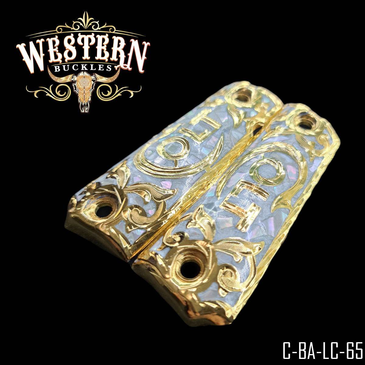 Cacha Colt 1911 Logo Colt Concha Nacar - Western Buckles