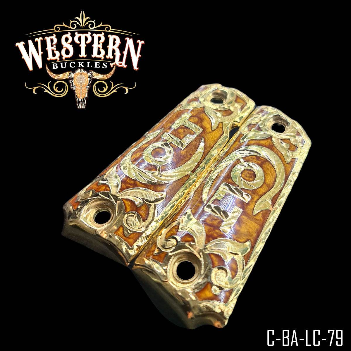 Cacha Colt 1911 Logo Colt Resina y Oro - Western Buckles