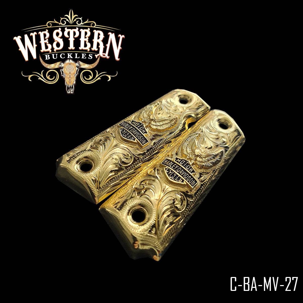 Cacha Colt 1911 Harley Rameado Oro - Western Buckles