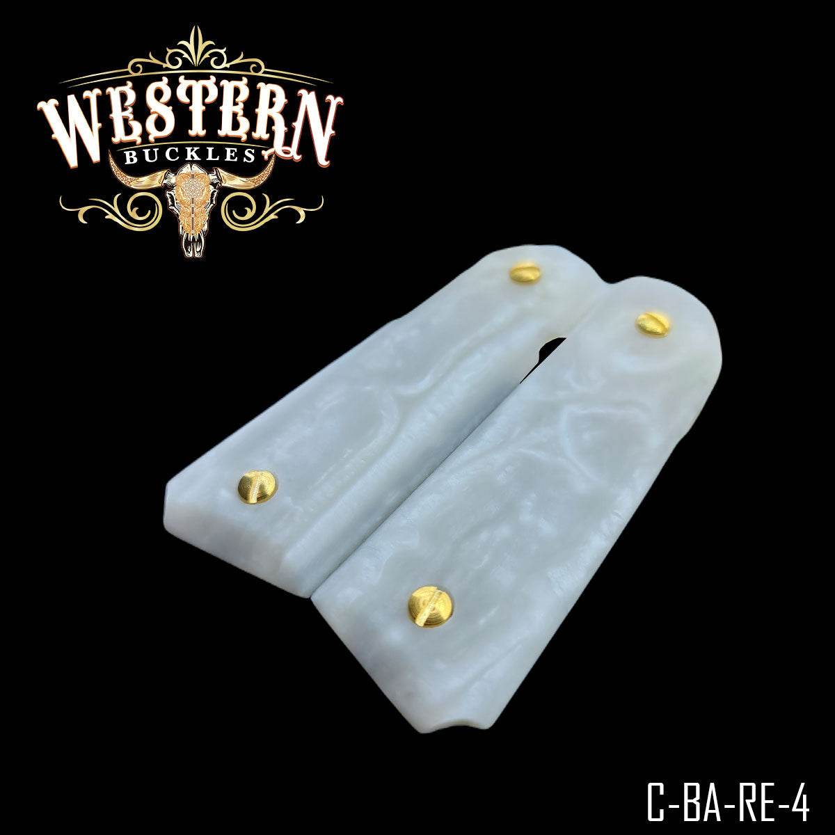 Cachas Colt 1911 Grips De Resina Blanca - Western Buckles