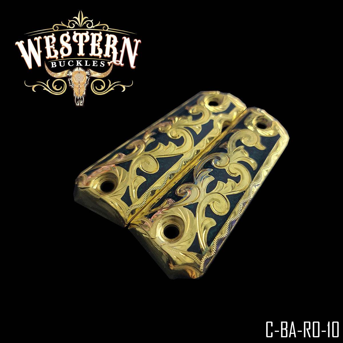 Cacha Colt 1911 Ramos Oro y Resina Verde - Western Buckles