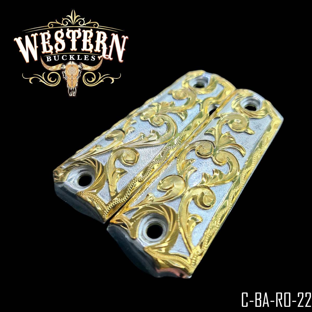 Cacha Colt 1911 Ramos Rameado Oro y Plata - Western Buckles