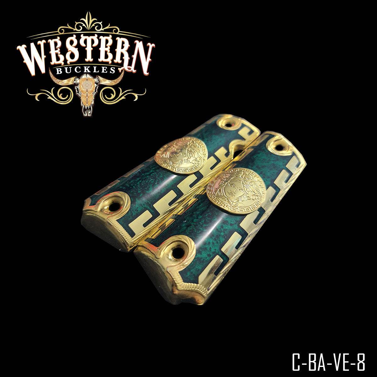 Cacha Colt 1911 Medusa Resina y Oro - Western Buckles