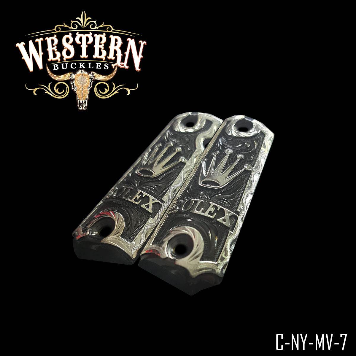 Cacha Colt 1911 Corona Rolex Rameado - Western Buckles