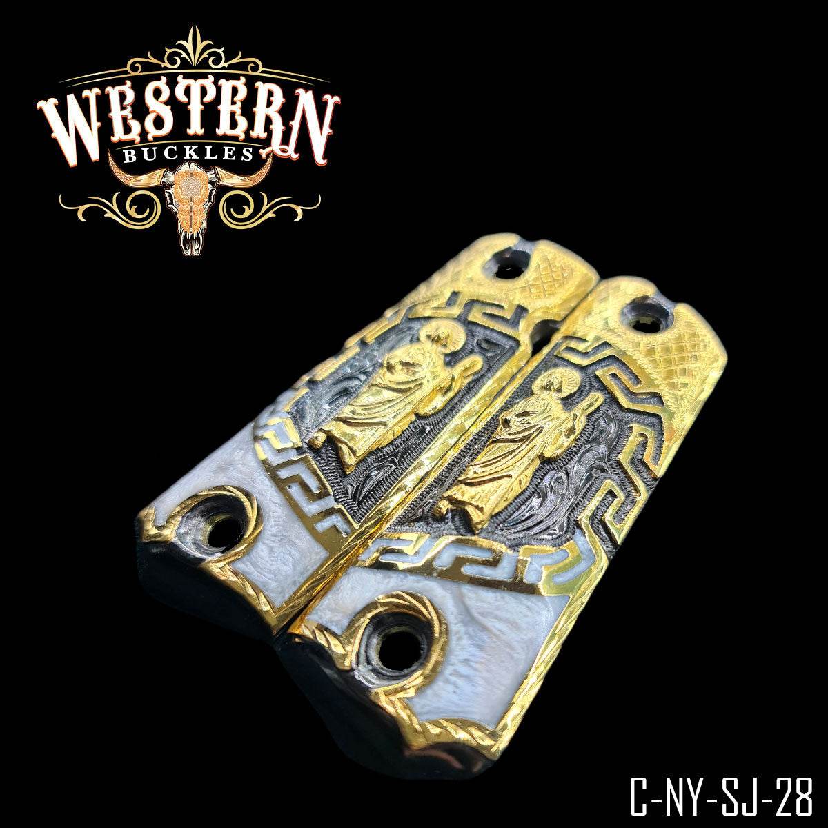 Cachas Colt 1911 Grips San Judas Grecas - Western Buckles