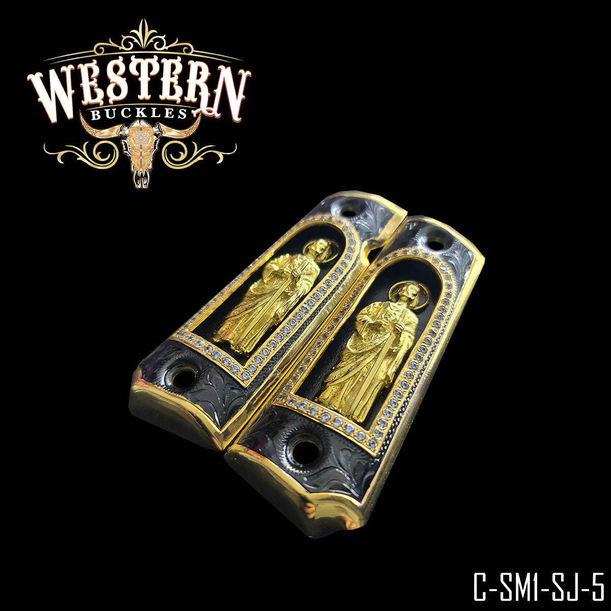 Cachas Colt 1911 Grips San Judas Piedras - Western Buckles