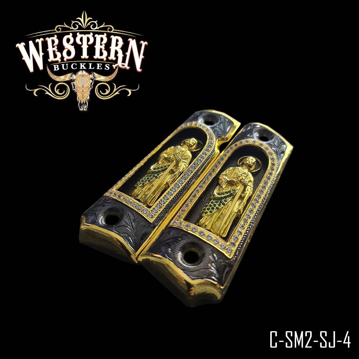 Cachas Colt 1911 Grips San Judas Piedras - Western Buckles