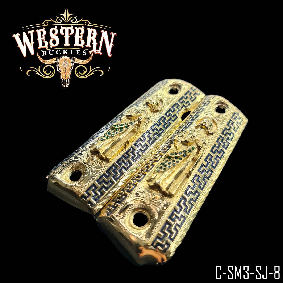 Cachas Colt 1911 Grips San Judas Piedras - Western Buckles