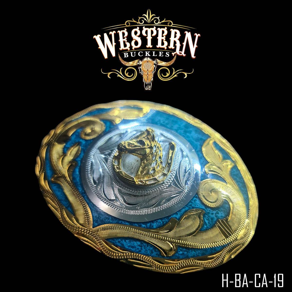 Hebilla Ovalada Caballos Herradura - Western Buckles
