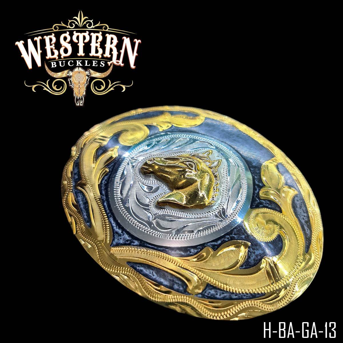 Hebilla Ovalada De Caballo Con Resina - Western Buckles