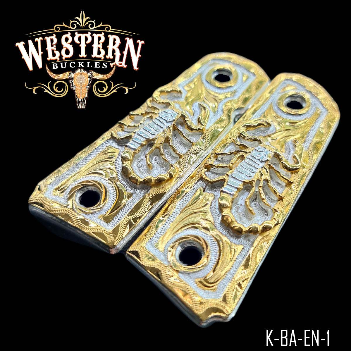 Cachas Colt Compact Officer Grips Alacran Rameado - Western Buckles