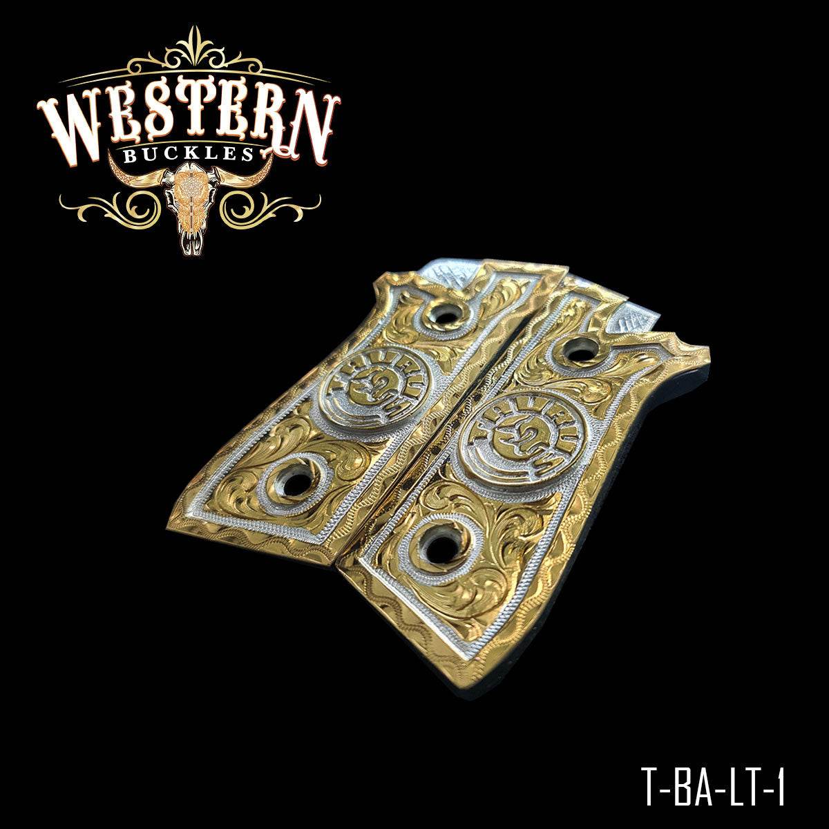 Cacha Taurus Logo Rameado Oro - Western Buckles