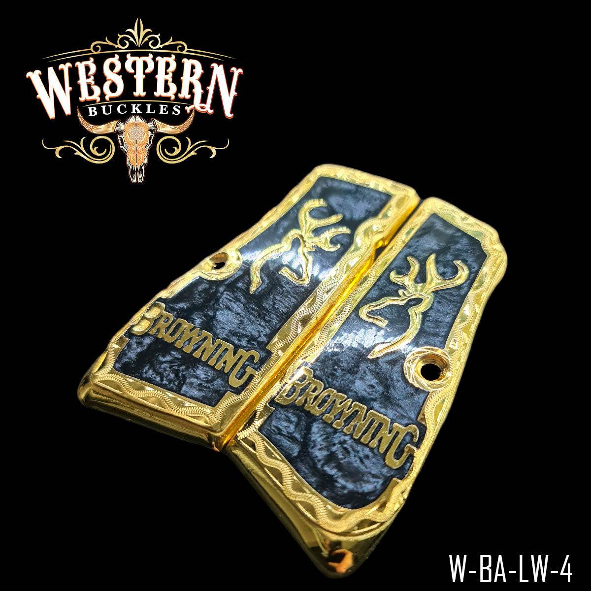 Cachas Browning High Power Logo Browning Resina - Western Buckles