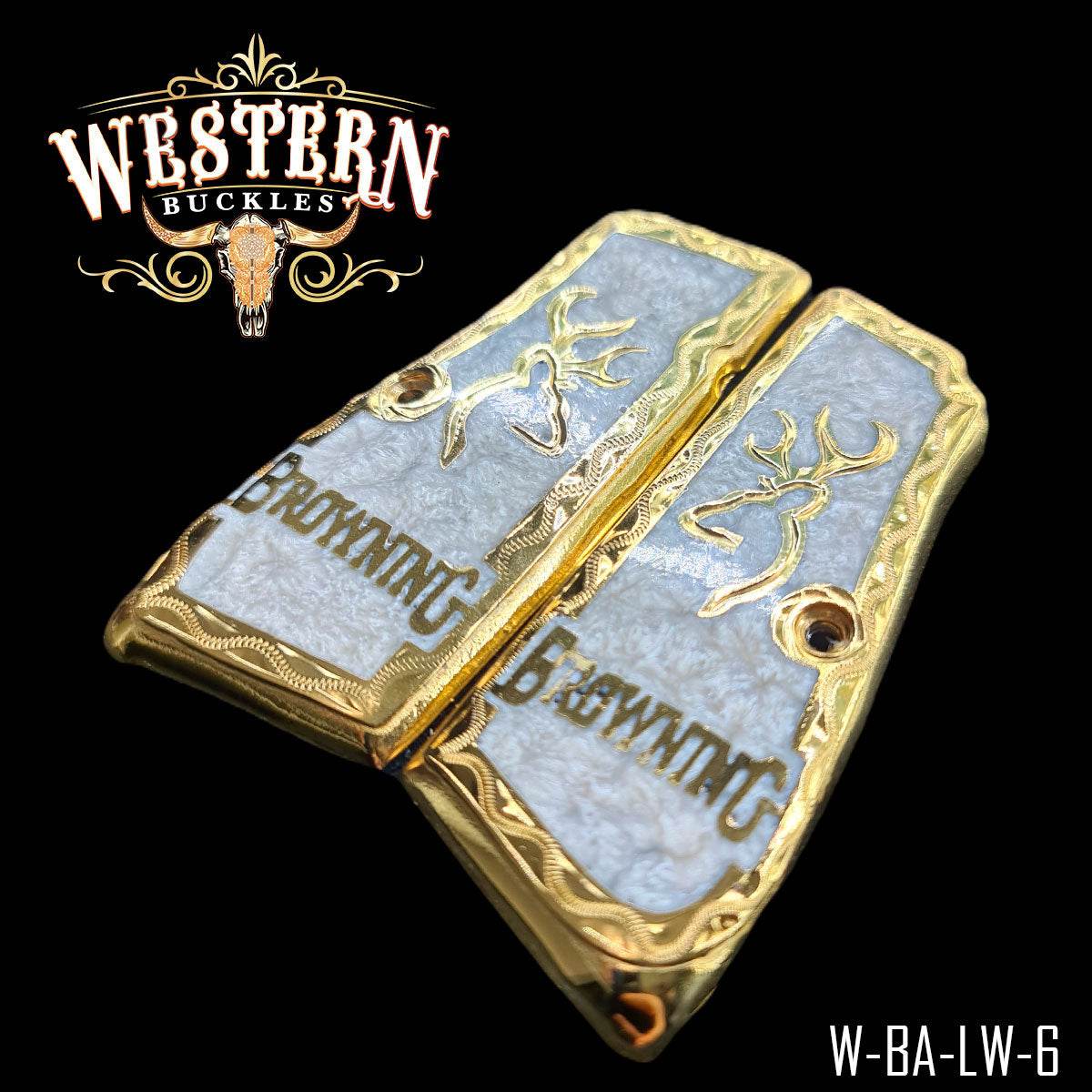Cacha Browning 9mm High Power Logo Browning Resina - Western Buckles