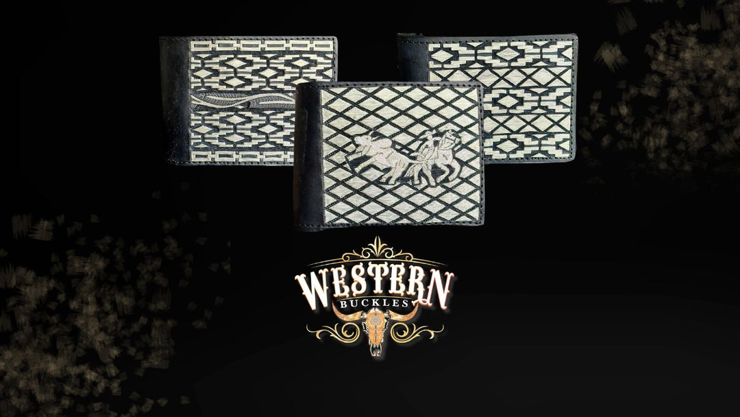 Hand-Embroidered Silver Thread Belt Wallet on Genuine Leather Base