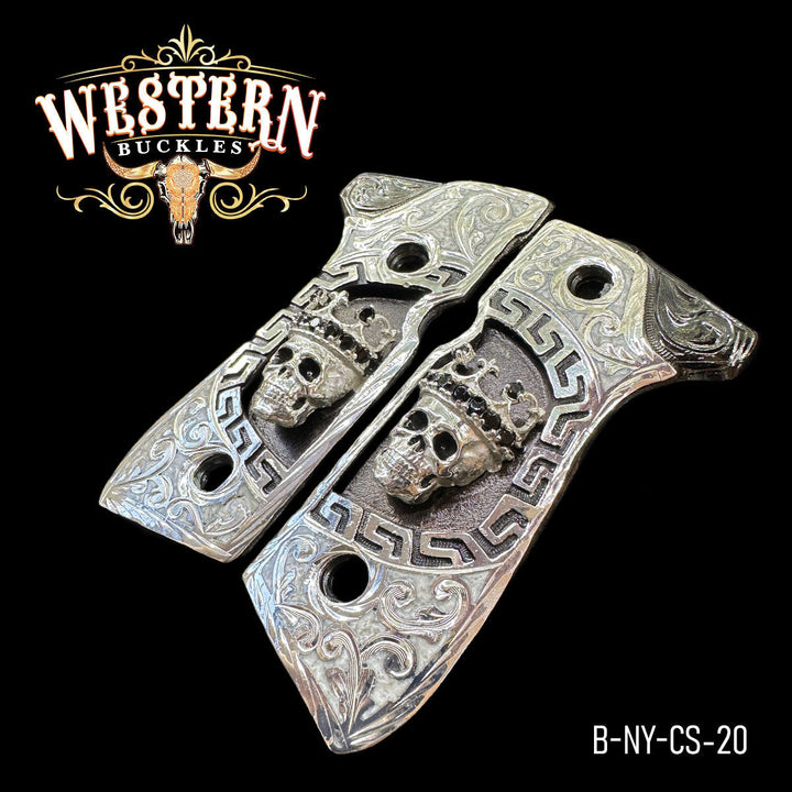 Beretta 92fs Skull Resin and Silver-The Western Buckles