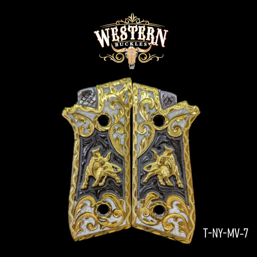 Bull Custom Grips for the Taurus PT — 24K Gold-Plated & Black Nickel