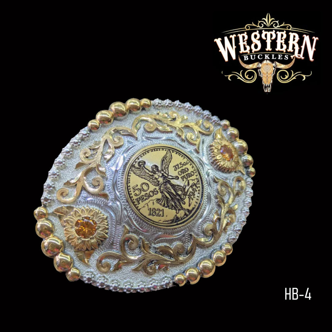 Centenario Trophy Belt Buckle · German Silver &amp; Brass-The Western Buckles