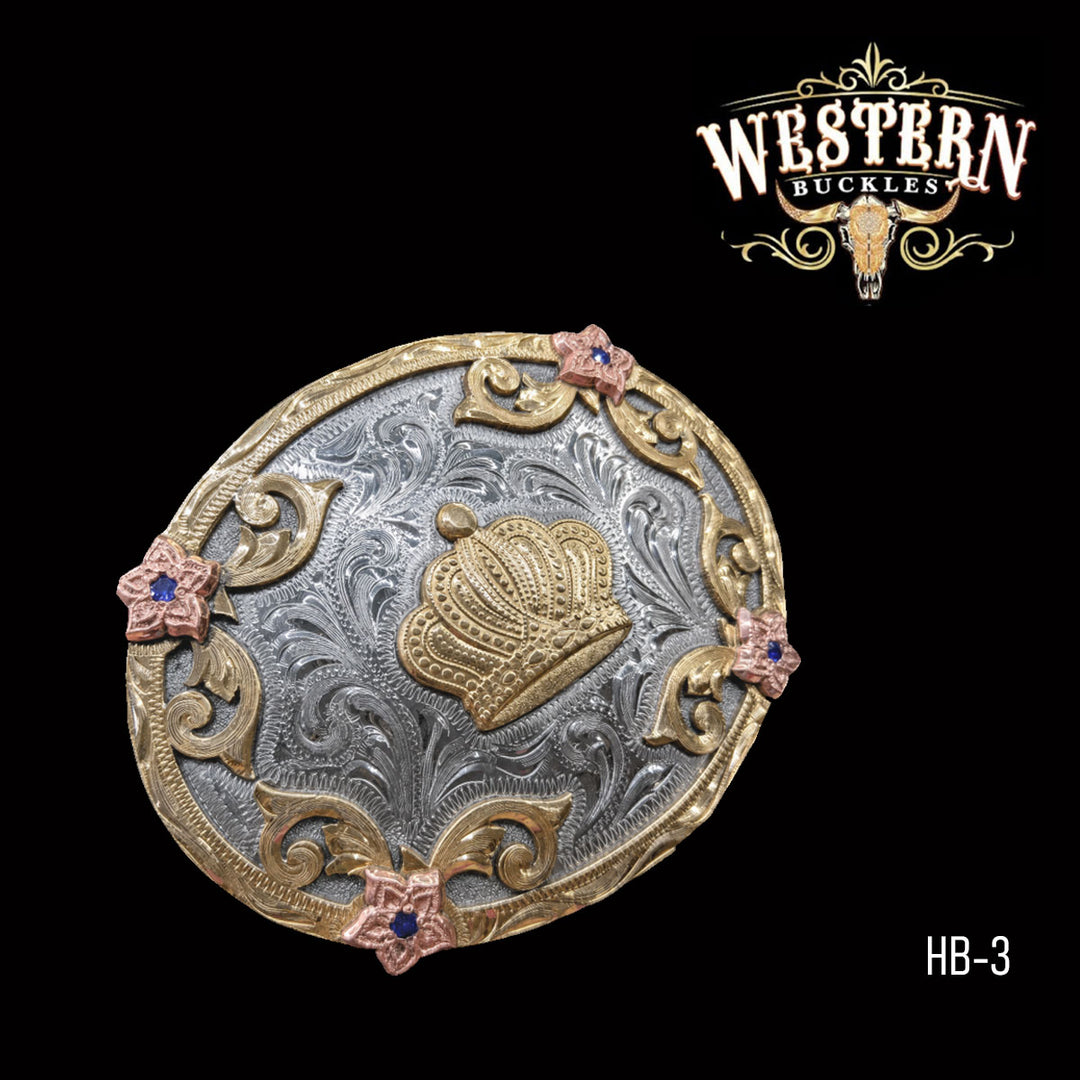 Crown Trophy Belt Buckle · Brass, German Silver &amp; Copper-The Western Buckles