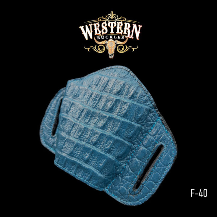 Gun Holster Blue Cocodrile Sintetic Leather-The Western Buckles