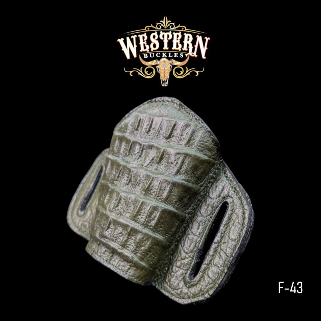 Gun Holster Cocodrile Green Sintetic Leather-The Western Buckles