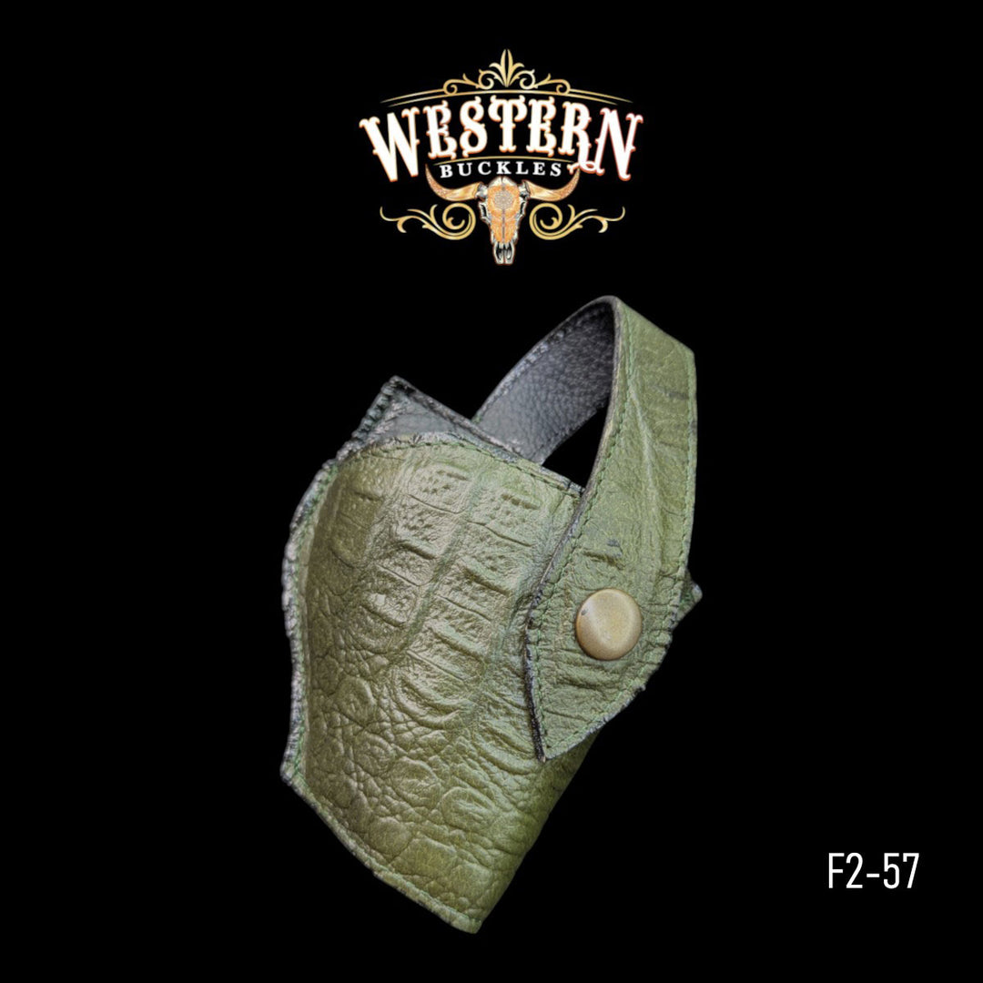 Gun Holster Cocodrile Sintetic Green Leather-The Western Buckles